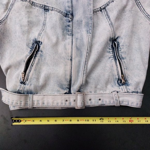 Forever 21 Acid Wash Denim Moto Jacket - Picture 7 of 9